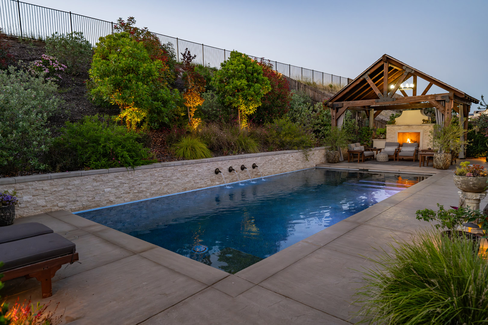 Lincoln Outdoor Living Spaces design with Water Features