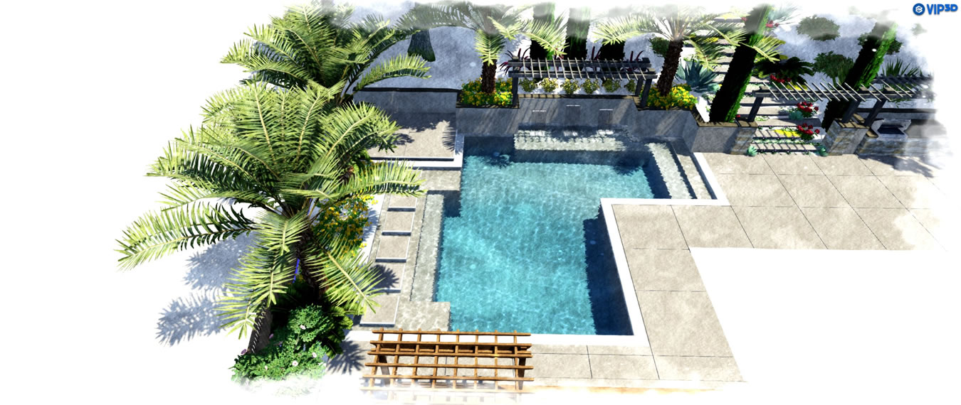 Sacramento Pool Builder 3D Renderings