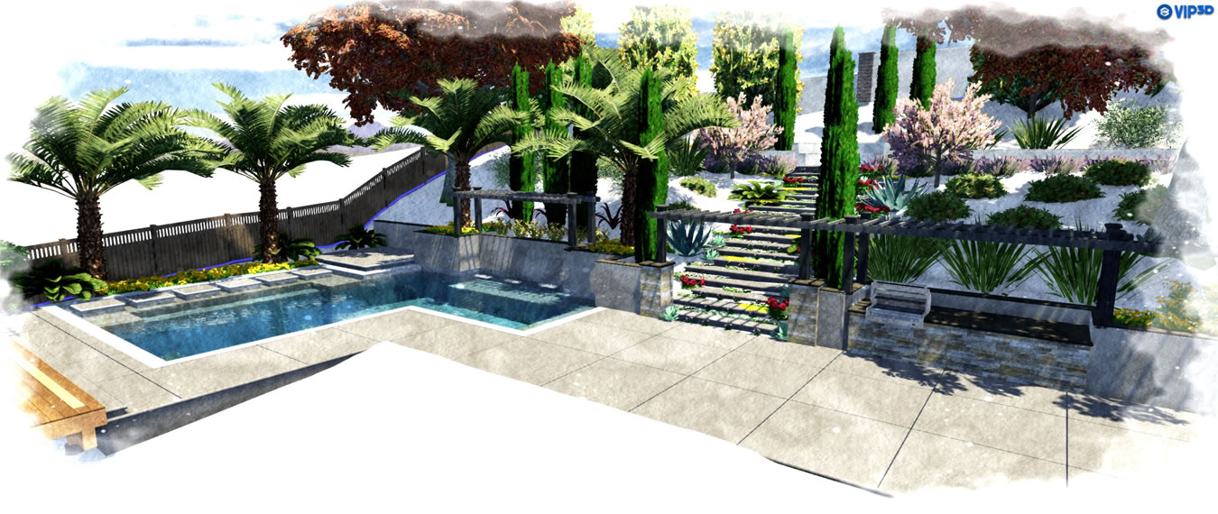 Sacramento Pool Builder 3D Renderings